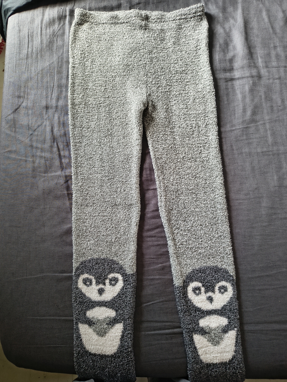 Garage Girls Grey Penguin Fuzzy Leggings